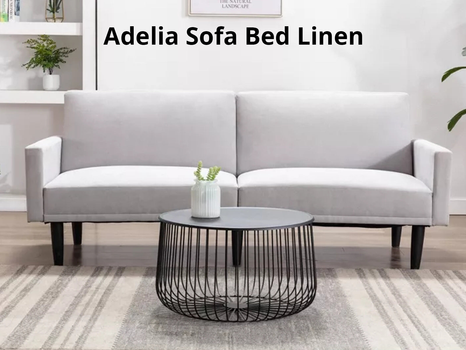 Adelia Linen Sofa Bed - Grey